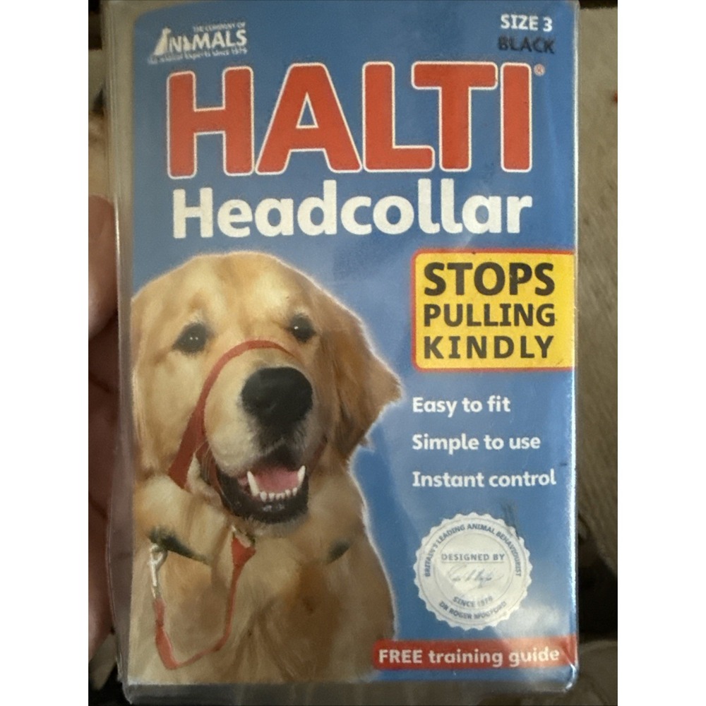 The Company Of Animals HALTI Headcollar For Dogs Black‎ Size 3 Labrador Doberman
